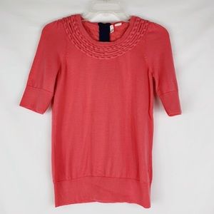 Anthropologie | Moth Salmon Knit Blouse M